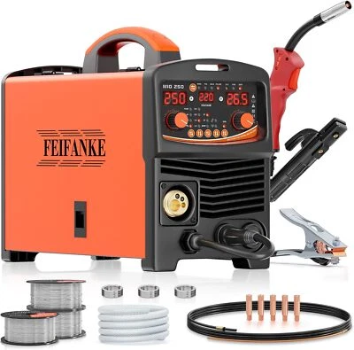FEIFANKE 250A Aluminium Schweißgerät 230V 6 in 1 Ohne Gas MIG/Gas MIG/MMA/Lift TIG