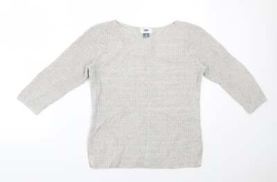 Old Navy Damen Pullover grau Rundhals Baumwollmischung Größe XS