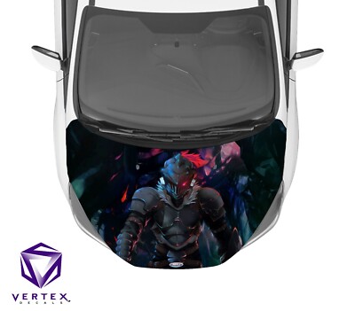 Goblin Slayer Anime Hood Wrap Weatherproof Vinyl Decal 50'' X 60'' 1-Year Warranty
