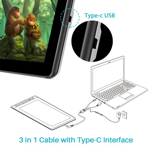 HUION KAMVAS PRO 16 Grafikmonitor Grafiktablet Graphics Doppelschichtständer - Bild 4 von 7