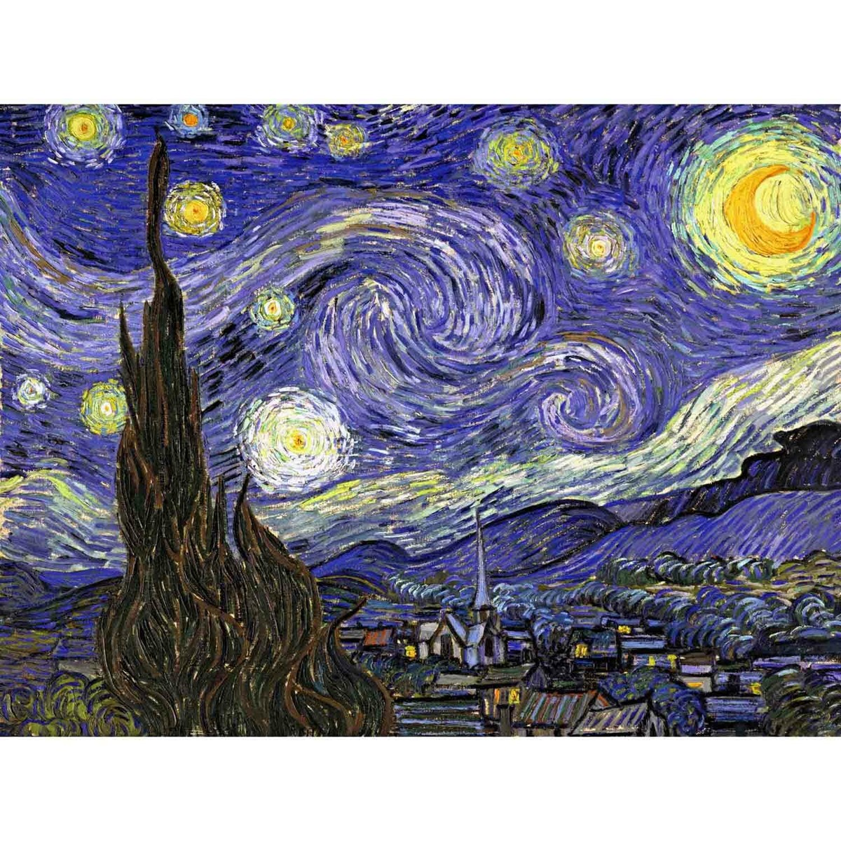VINCENT VAN GOGH STARRY NIGHT OLD MASTER ART PAINTING PRINT 12x16