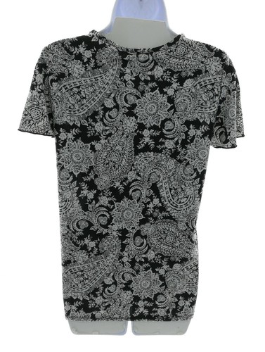 Claudia Richard Womens Black and White Paisley Top Size Small - Picture 3 of 3