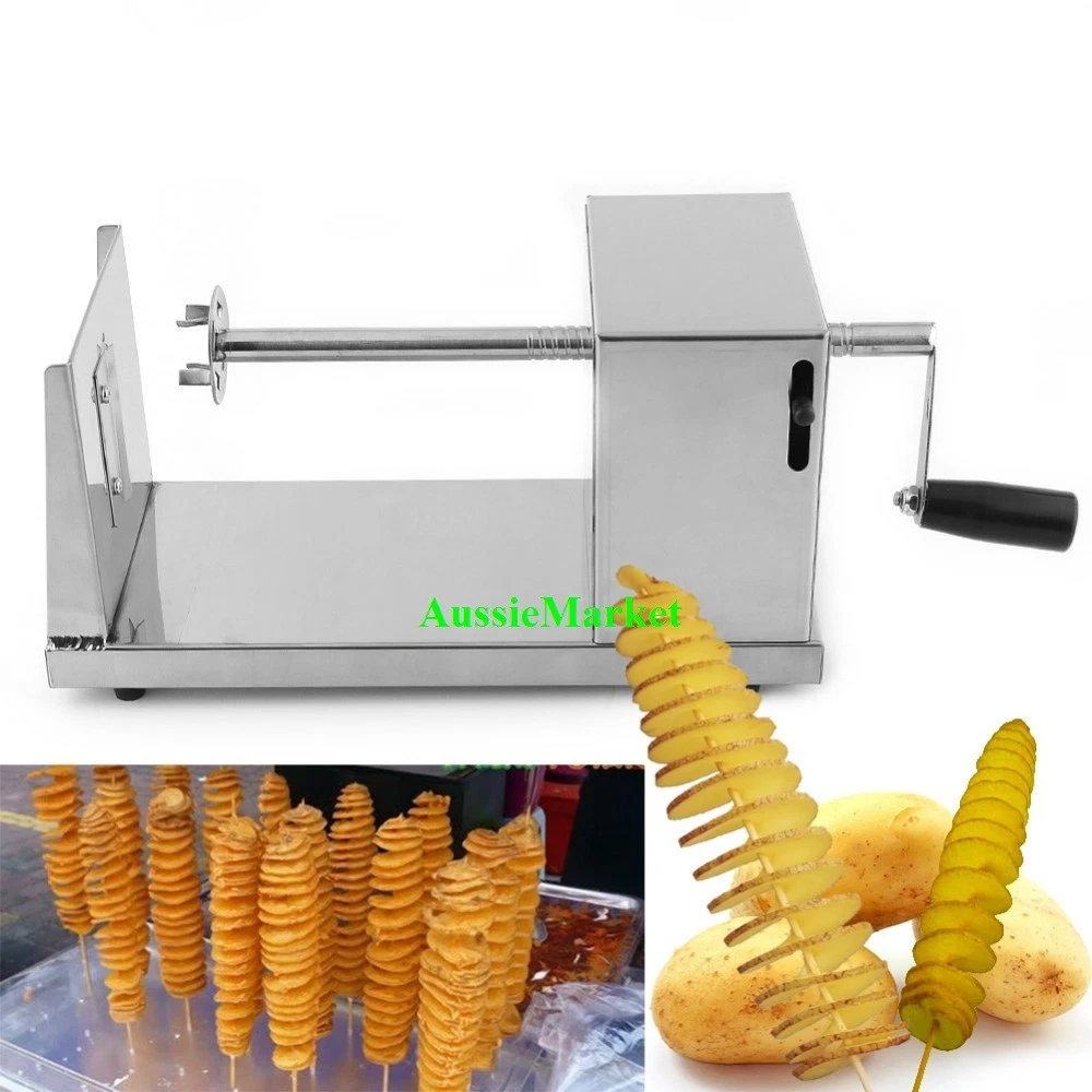 1 x potato vegetable slicer cutter spiral twist fries kitchen stainless steel