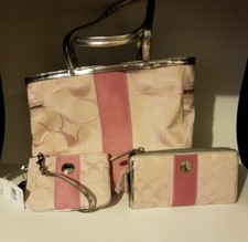 coach tote and wallet set
