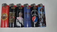 6pc ROCK  LEGENDS BIC LIGHTERS  Assorted  AS IN PICTURE *