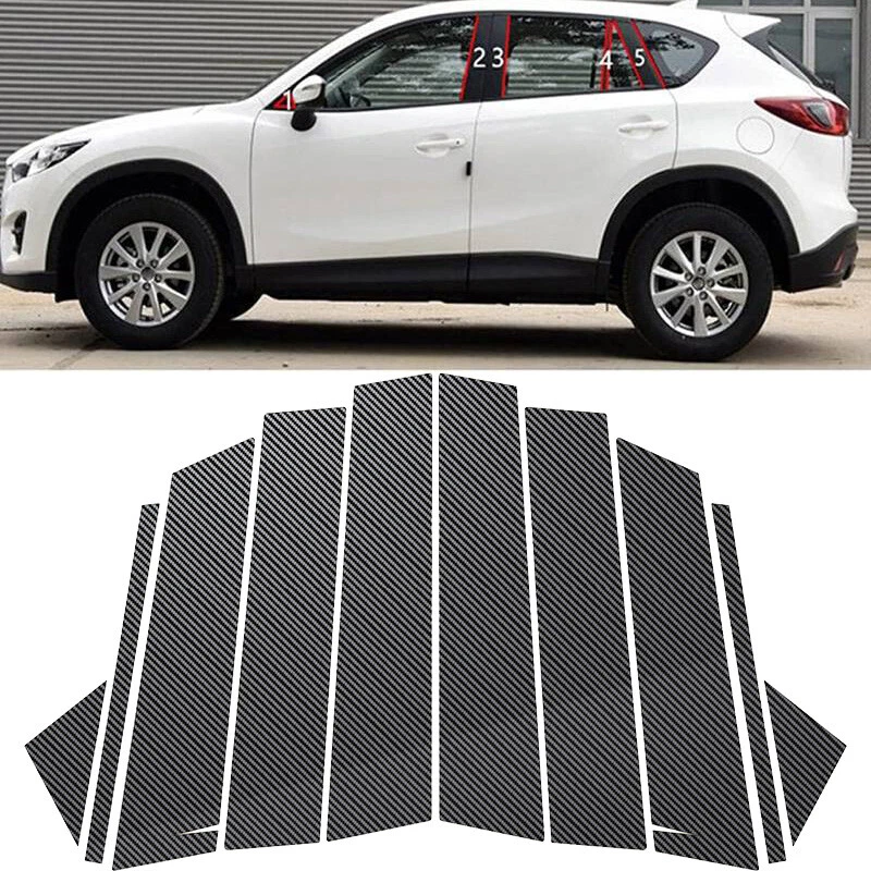 Карбоновые черные наклейки на стойки окон отделка крышки для Mazda CX-5 2013-2016 - Изображение 3 из 4