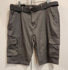 Men's Blu Rock New York Cotton Flex Cargo Shorts with Belt Size 40