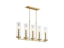 Kohler - 23346-CH05-BGL - Damask 5 Light Linear Chandelier - Modern Brushed Gold