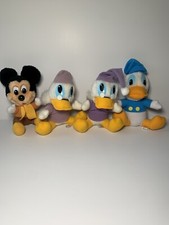 Vintage Disney Christmas Carol Plush Lot of 4 Mickey Donald Scrooge 1980s