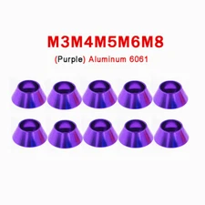 M3-M8 Anodized Aluminium Cone Cup Head Washers Fit Socket Cap Screws Bolt Purple