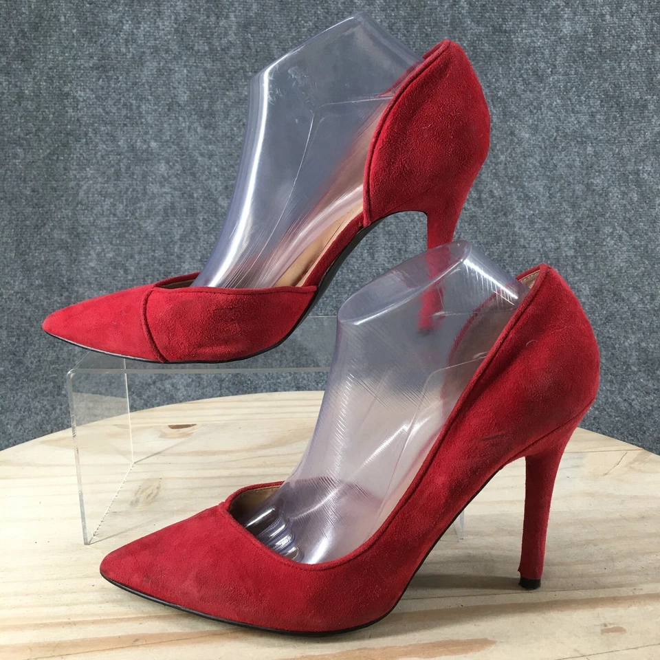 Zapatos de tacón Guess para mujer 10 M Tarah sin cordones en punta DOray de gamuza roja Stiletto Foto 2 de 4