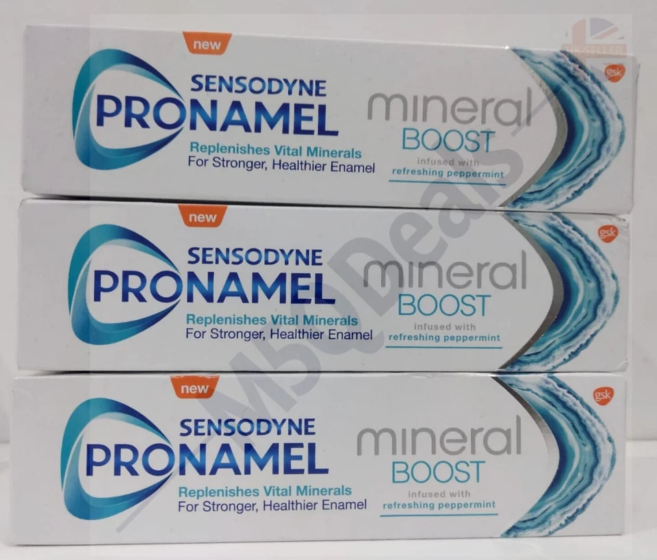Sensodyne Pronamel Mineral Boost Toothpaste infused with Peppermint. -3 X 75ml