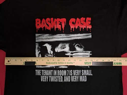 Basket Case NEW Black Shirt Size Large Classic Horror Poster Movie Pro Sample - Picture 2 of 5
