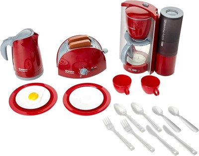 Theo Klein Bosch Frühstücksset | Küchen-Set bestehend aus Toaster