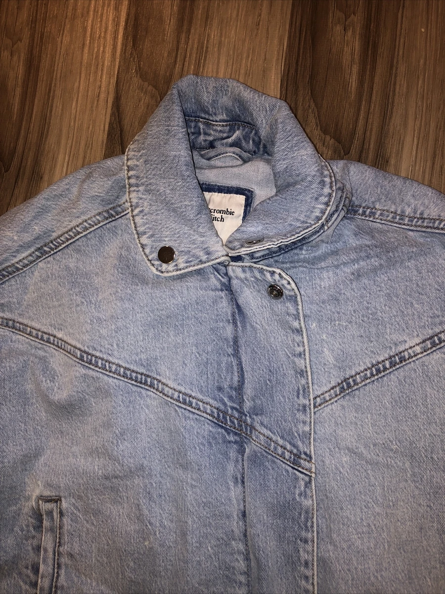Abercrombie cropped deals denim jacket