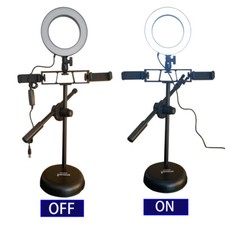 Microphone Stand LED Selfie Ring Beauty Lamp Tripod Phone Holders Live Stream