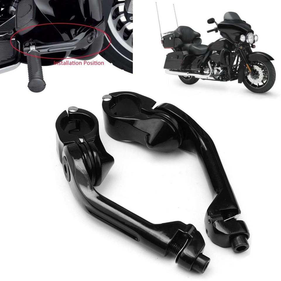 Harley Davidson Accessories Long Foot Highway Pegs For Harley & Other Motorcycles – Fits 1-1/4" Crash Bars, Chrome/Black Long Pegs - Foto 2