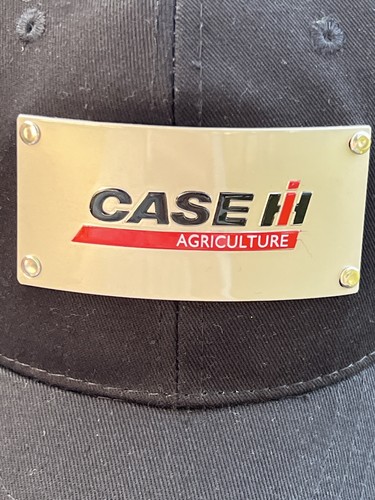 Case International Harvest Agriculture Black Hat Cap Metal Plaque Riveted EUC - Picture 2 of 6
