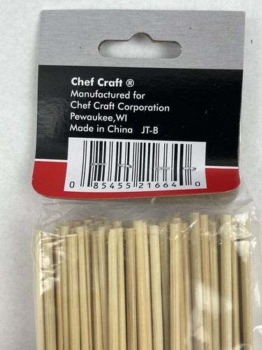 Chef Craft 10 In. BBQ Skewers, Pack of 200 Smooth Wood for Grill, Party, & Kabob - Picture 3 of 3
