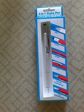 MULTI FUNCTION 6-IN-1 STYLUS PEN RULER LEVEL  SCREWDRIVER SILVER NEW  5-7