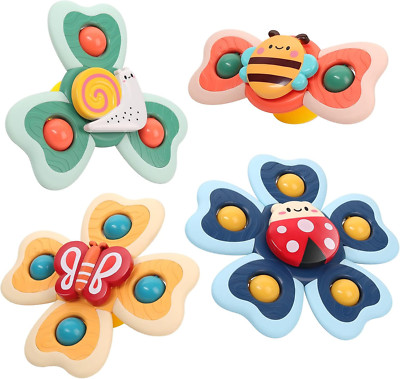 Saugnapf Spinner Spielzeug Für Baby, 4Pcs Fidget Spinner Spinning Top Saugspiel
