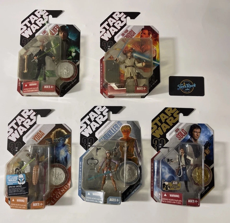 Lote de 5 figuras de colección Star Wars 30 aniversario con monedas coleccionables Foto 2 de 4
