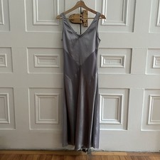 Marc Jacobs Resort 2021 Paneled Tank Dress Silver Gray Silk Size 2 XS