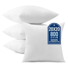 puredown  20x20 Pillow Inserts, Pack of 4, Fluffy Soft Square Form Sham Stu