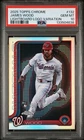 2025 Topps Chrome James Wood RC #132 Lightboard Logo Refractor SSP - PSA 10
