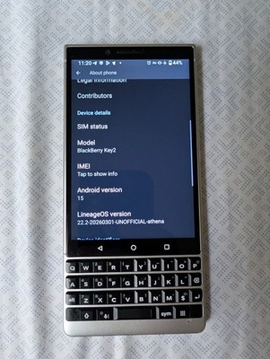 BlackBerry KEY2 Silver Edition LinageOs  Android 15 Read description 