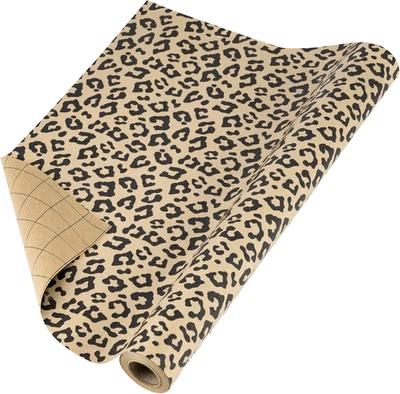 RUSPEPA Kraft Wrapping Paper Roll - Leopard Print Design for All Occasions