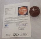 WILLIE MAYS Autographed Signed Coach Leather Baseball JSA Full Letter MLB Giants