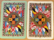RW147 Swap Playing Cards 2 Vintage English Coat Of Arms Flags League Of Nations