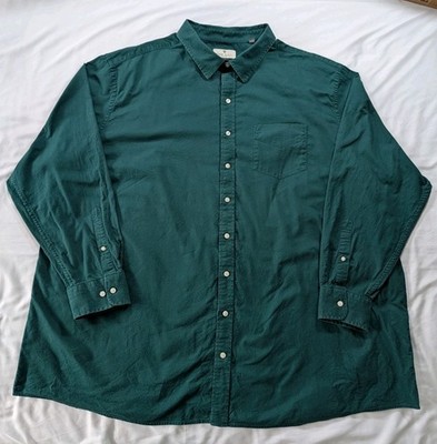 Oak Hill Cotton Twill L/S Button Down Forest Green Men's 4XL