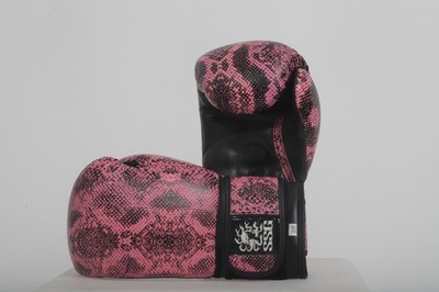 Stone Strike Gear Boxing Premium Quality Gloves Pink Snake Skin print 16 Oz