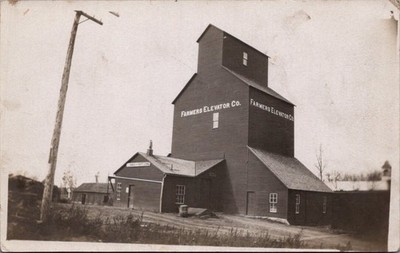 Hard & Soft Coal, FARMERS ELEVATOR Company Building Real Photo Postcard