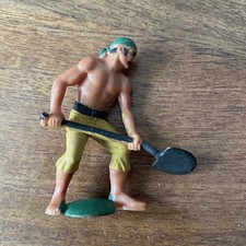 Vintage Pirate Hard Plastic Toy Figure Hand Painted GERMANY 1960s