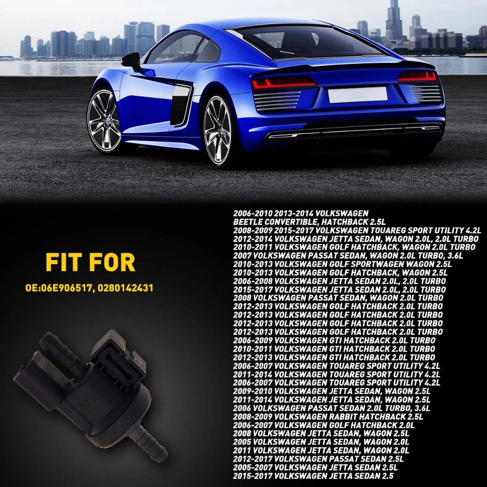 Válvula de purga para bote de solenoide de vapor de combustible EXD para Volkswagen GTI Audi A3 Foto 4 de 4