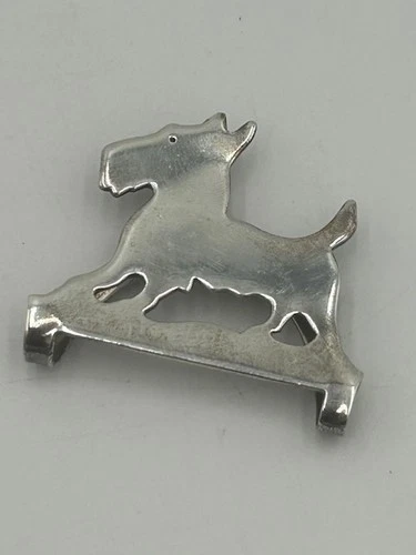 VINTAGE LUNT #510 STERLING SILVER SCOTTY SCOTTIE DOG NAPKIN CLIP EXCELLENT