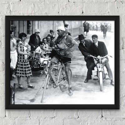 1927 Tour de France, Canova Stops for Wine, Vintage Cycling Print, 8 x 10 inches