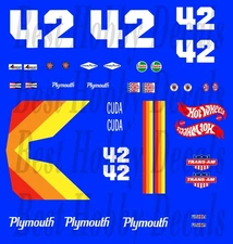 #42 Swede Savage Barracuda Trans AM Race Series 1/64th HO Scale Slot Car Decals