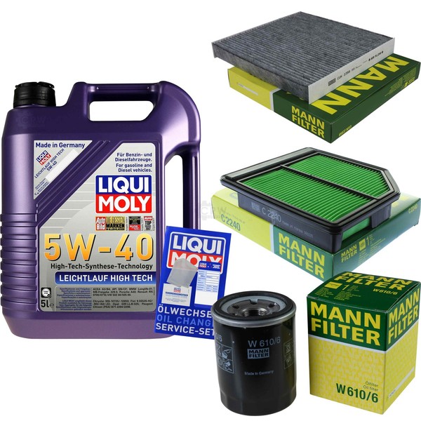 Mann Inspektionspaket 5L Liqui Moly 5W-40 FüR Honda Civic Viii Hatchback 1.8-image