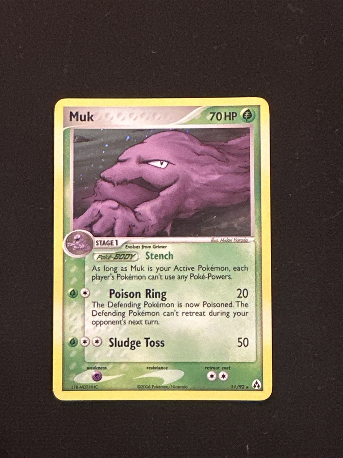 Pokémon Muk 11/92 NM Legend Maker Holo Vintage Pokemon Card - DMG