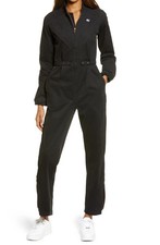 Melody Ehsani Black Cotton Bessie Jumpsuit Size Large Utility Flight Suit ME