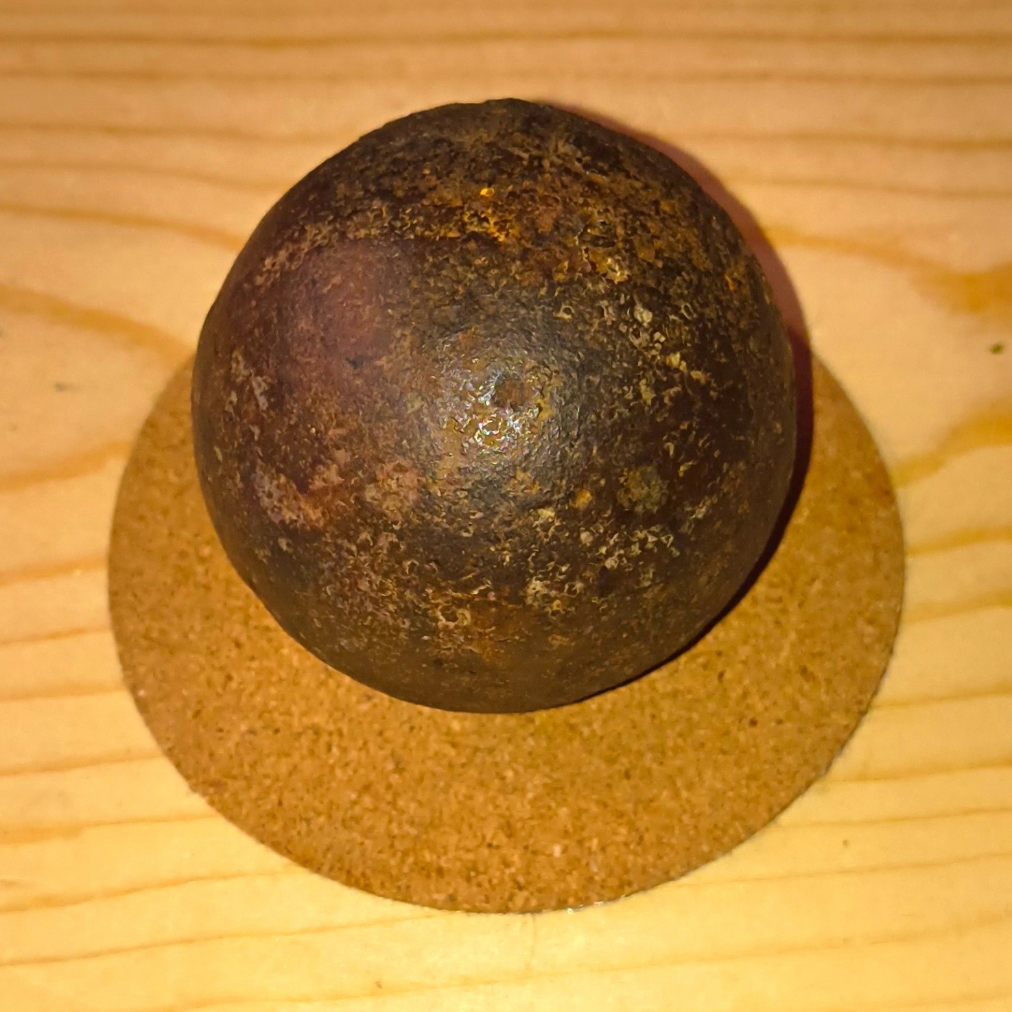 Authentic Revolutionary War 2-Pounder Naval Swivel Gun Cannonball Relic – 1.83lb