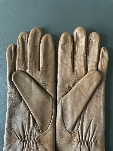 Vintage Fownes Genuine Leather Gloves Brown Women’s Size 8 Warm Fitted Retro - Picture 3 of 11