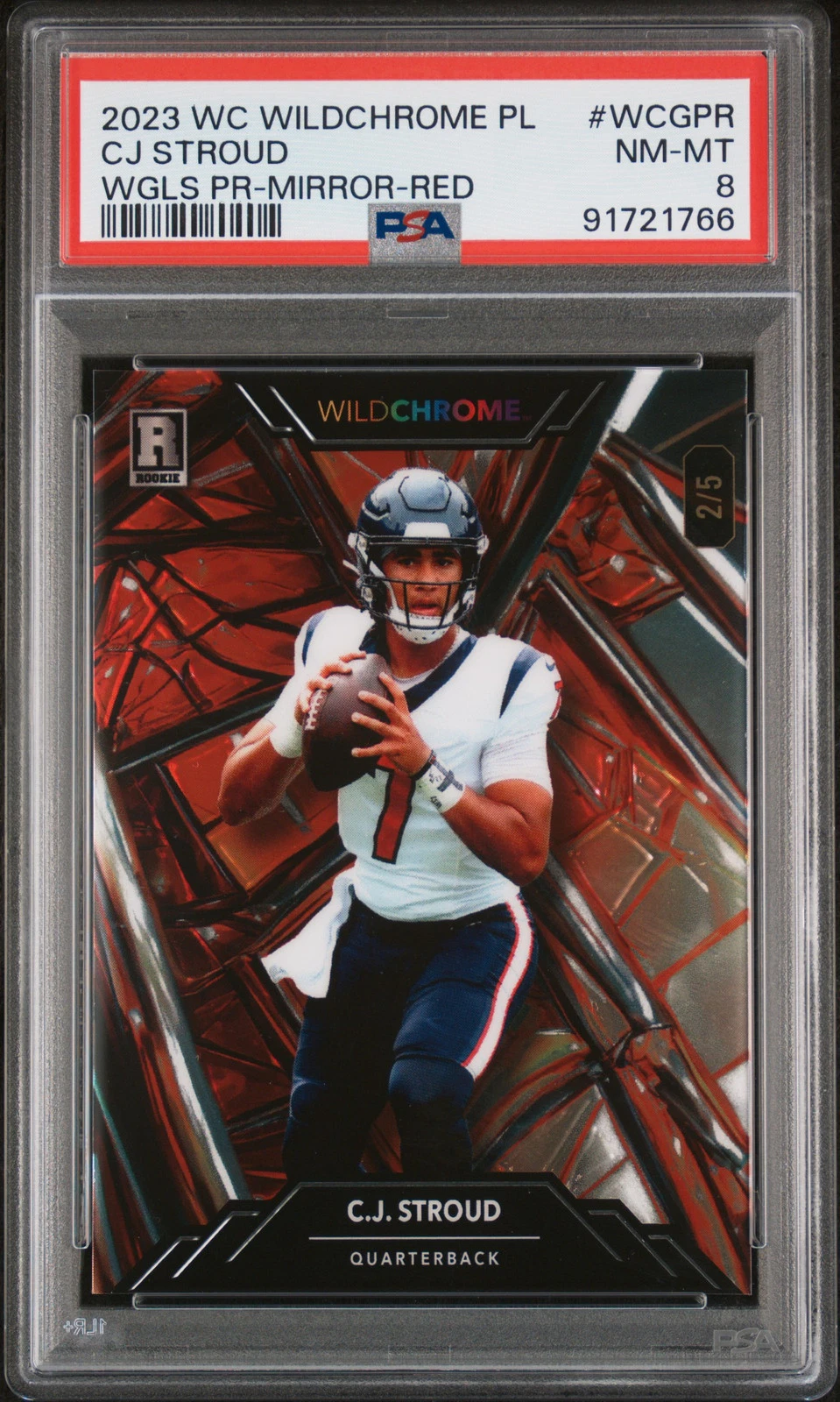 CJ Stroud Wild Card Wildchrome Pro-Look Wildglass Promo #WCGPR Mirror Foil-Red