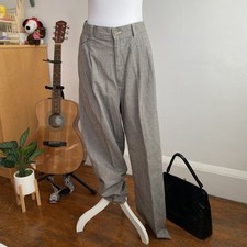 Vintage LEE Houndstooth Chino Grey Black White Trousers Sz 14 Medium W17 L42