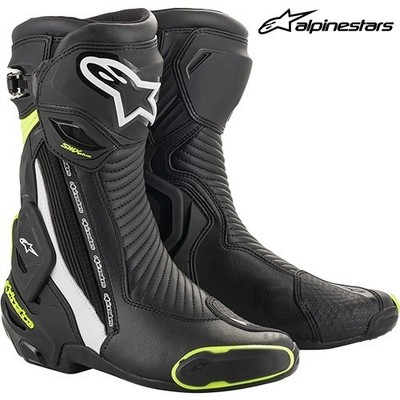 Alpinestars SMX Plus V2 Motorcycle Boots - BLACK WHITE YELLOW FLUO