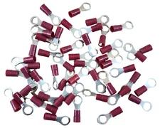 Lot of 50 Workman T-810 Red Insulated 6-8 AWG 3/8" Stud Ring Terminal Connectors